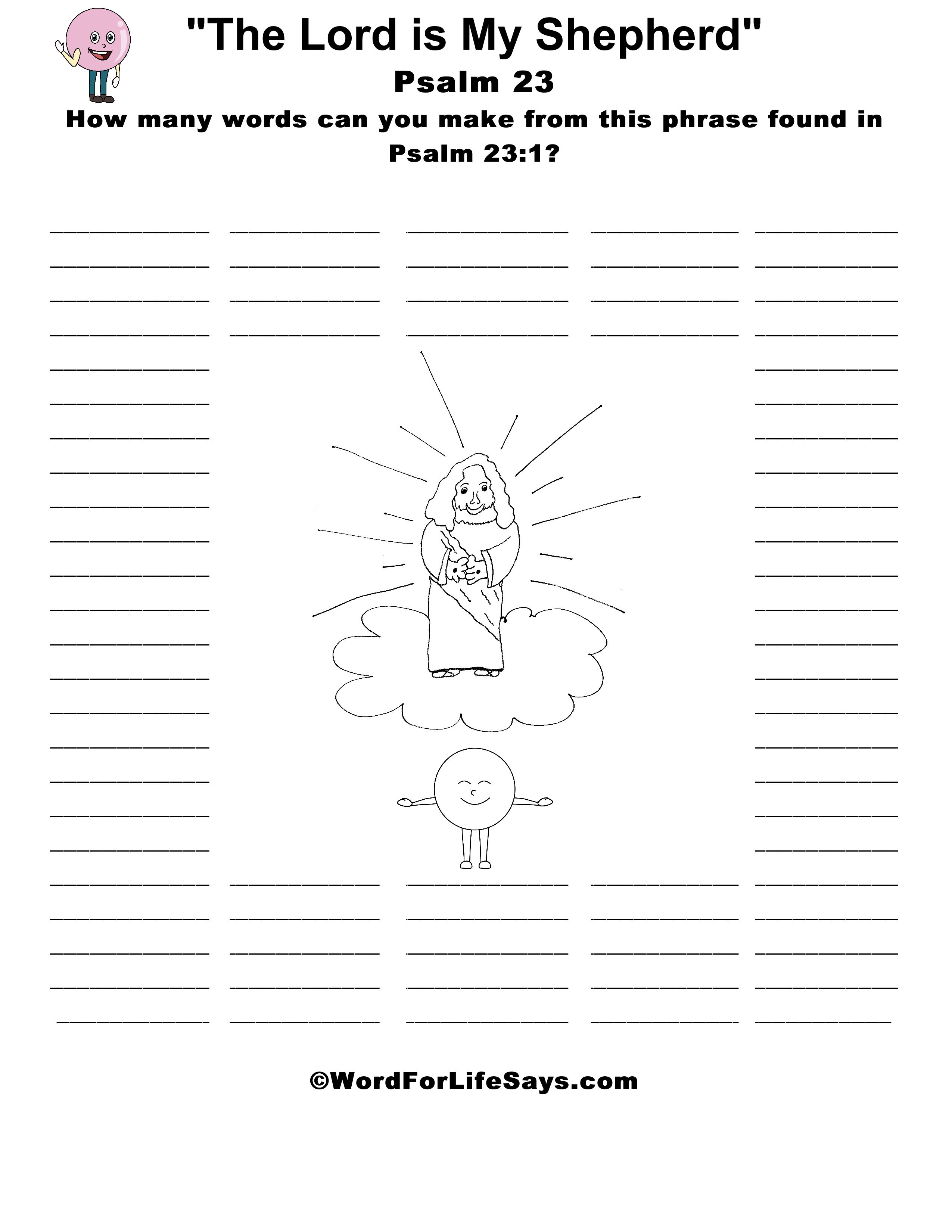 Childrens coloring pages â word for life saysâ