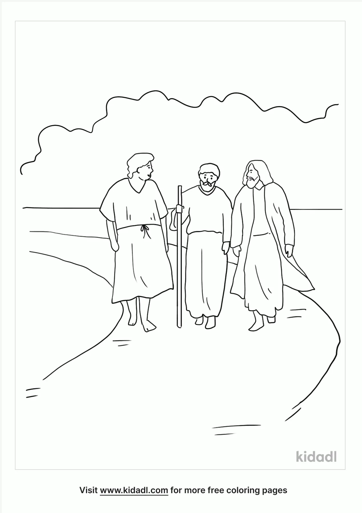 Free road to emmaus coloring page coloring page printables