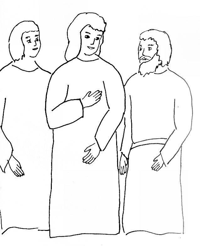 Bible story coloring page for risen jesus appears on the road to emmaus free bible stories for children