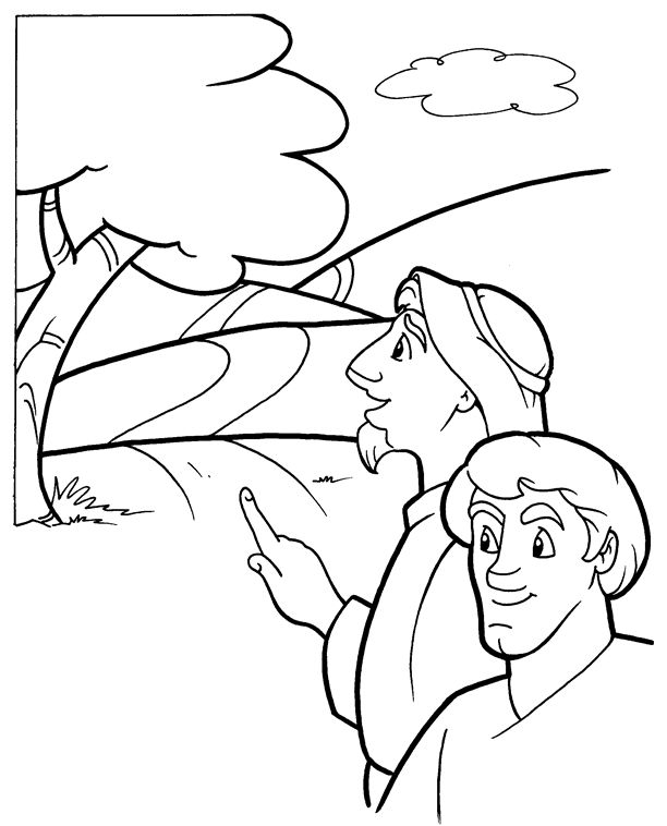 Colorful road to emmaus coloring page