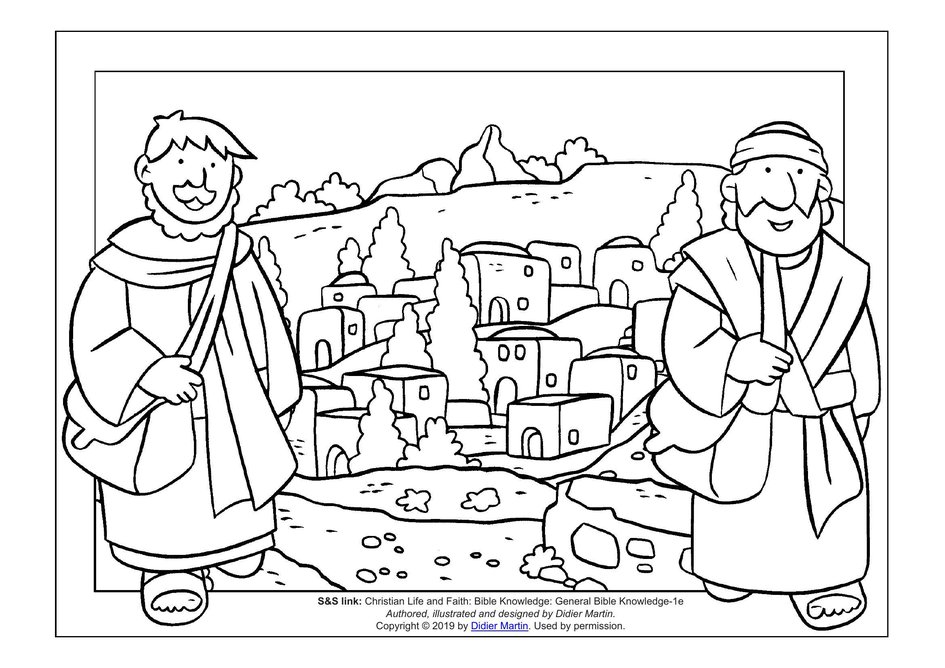 Coloring page cities of the bible the village of emmaus my wonder studio
