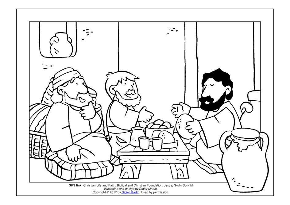 Coloring page meals with jesus the stranger on the road to emmaus my wonder studio