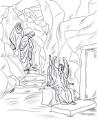Jesus on the road to emmaus coloring page free printable coloring pages