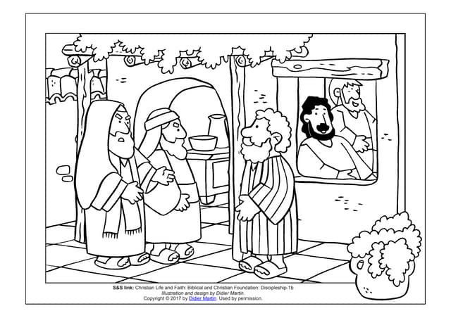 Coloring page meals with jesus a meal with tax collectors ppt