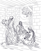 Jesus on the road to emmaus coloring page free printable coloring pages