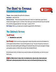 Road to emmaus childrens sermons from sermonski