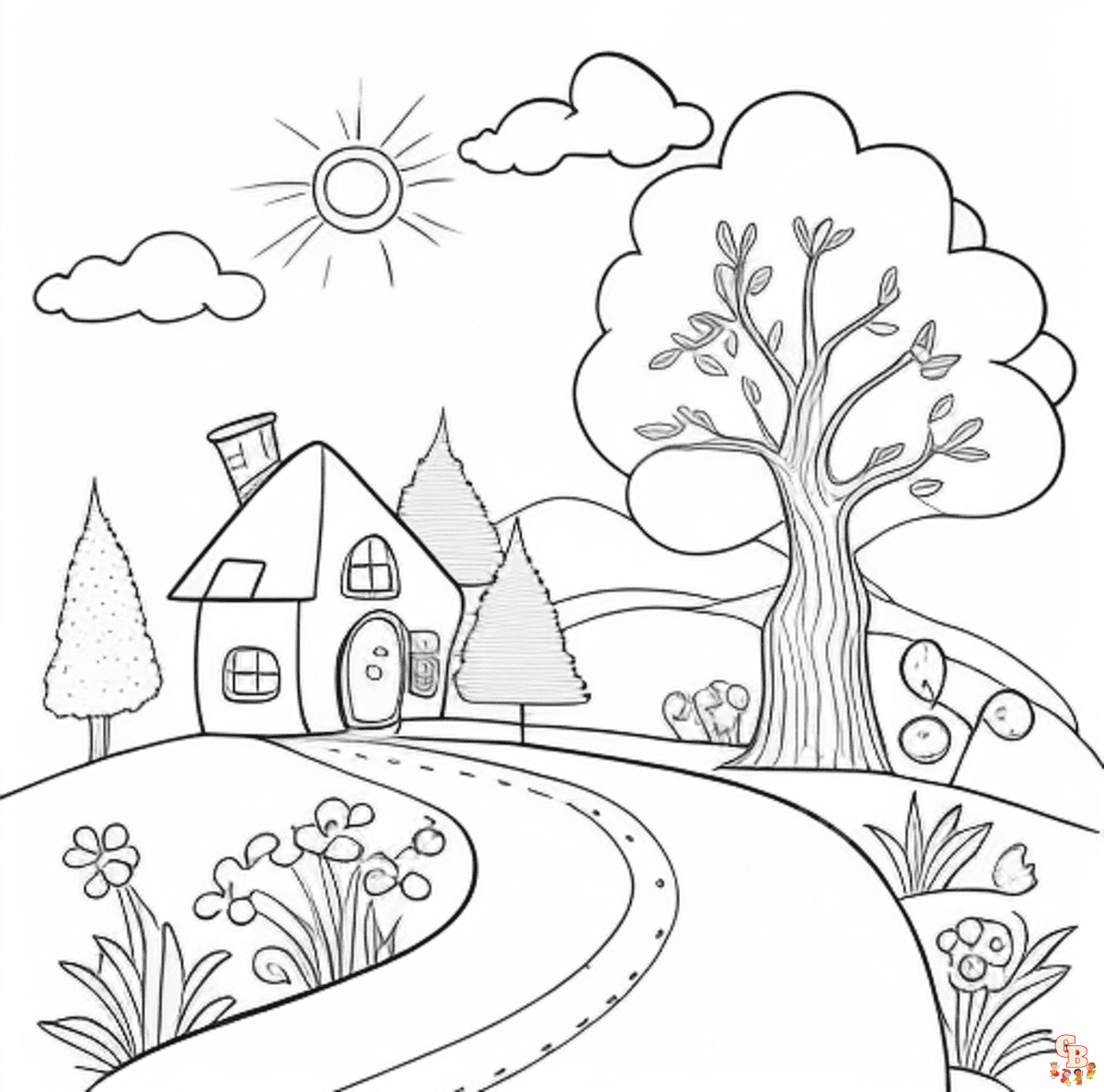 Printable road coloring pages free for kids and adults