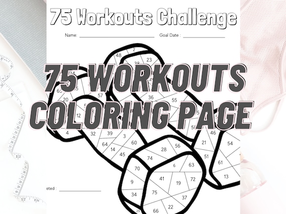 Workouts challenge coloring page workout goals exercise coloring page tracking workouts instant download