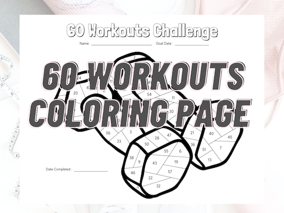 Workouts challenge coloring page workout goals exercise coloring page tracking workouts