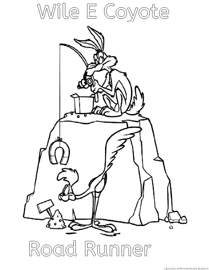 Wile coyote and road runner coloring pages