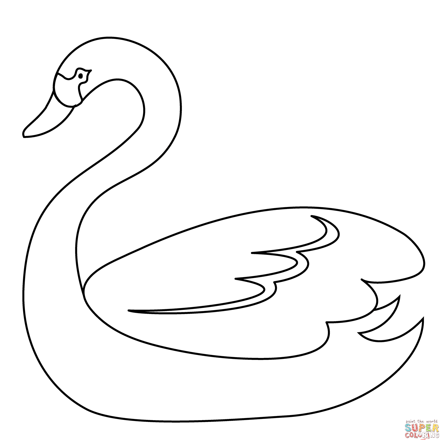 Swan emoji coloring page free printable coloring pages