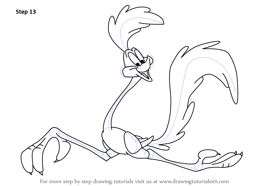 How to draw the road runner the road runner step by step