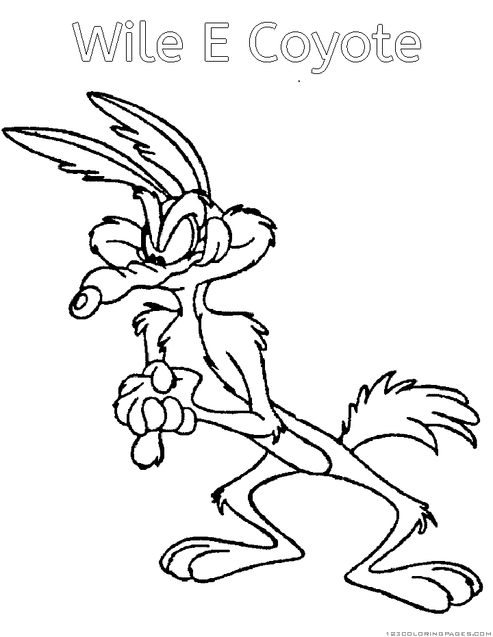 Wile coyote and road runner coloring pages