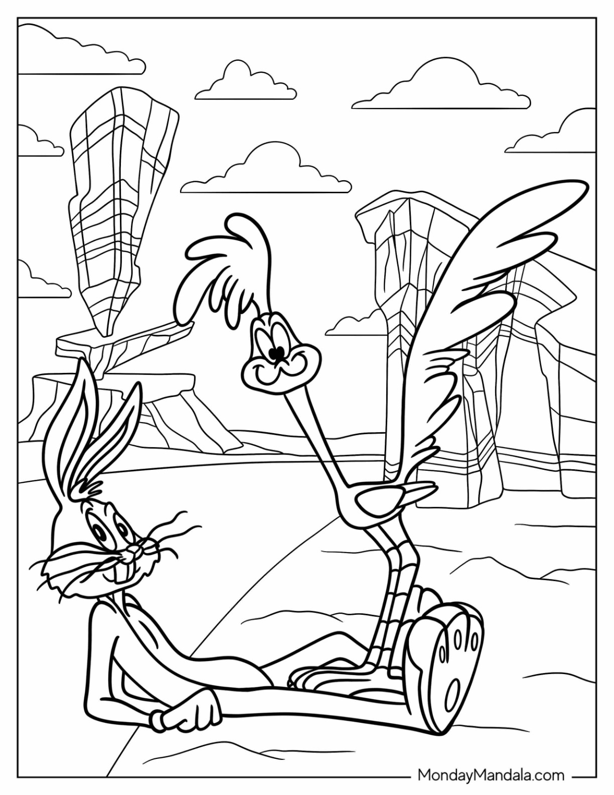 Bugs bunny coloring pages free pdf printables