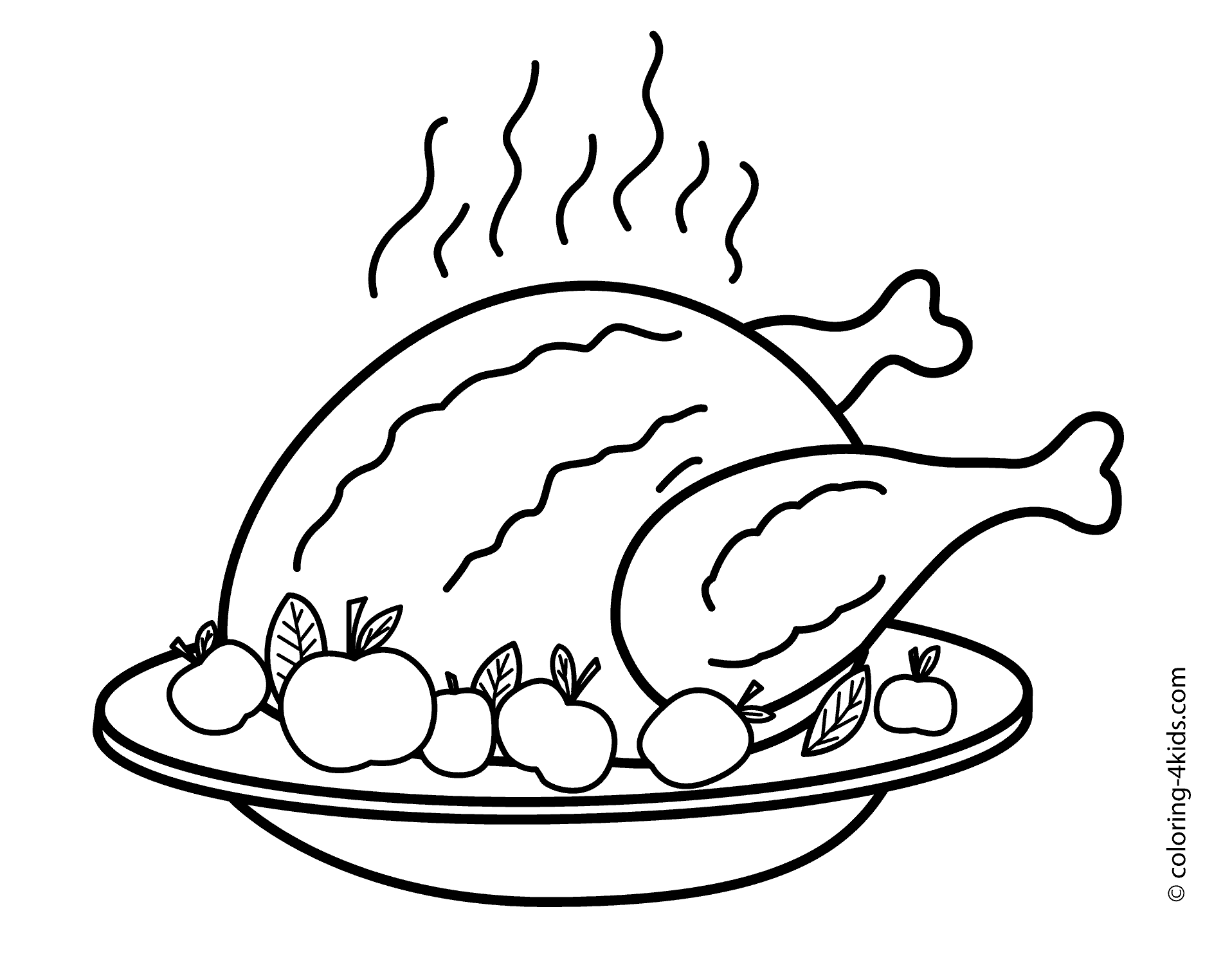 Thanksgiving day turkey coloring pages for kids fried turkey printable free coloringpages thâ food coloring pages thanksgiving coloring pages coloring pages