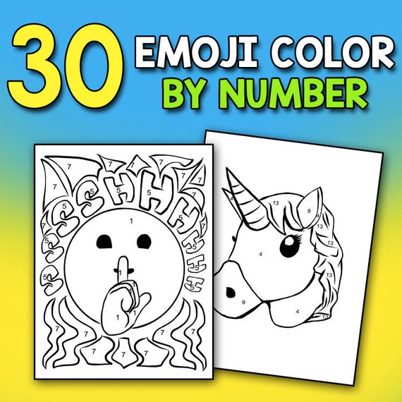 Color by number for kids emoji coloring activity book for kids emoji coloring book for girls boys kids teens adults filled with funny faces