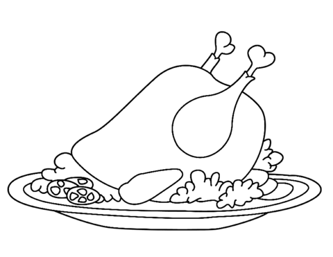 Grilled turkey coloring page free printable coloring pages