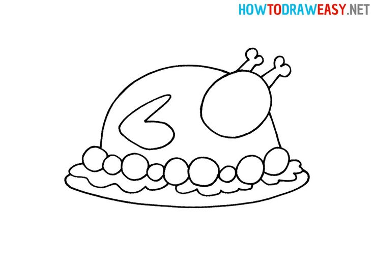 How to draw a cartoon roast turkey turkey drawing drawings easy drawings