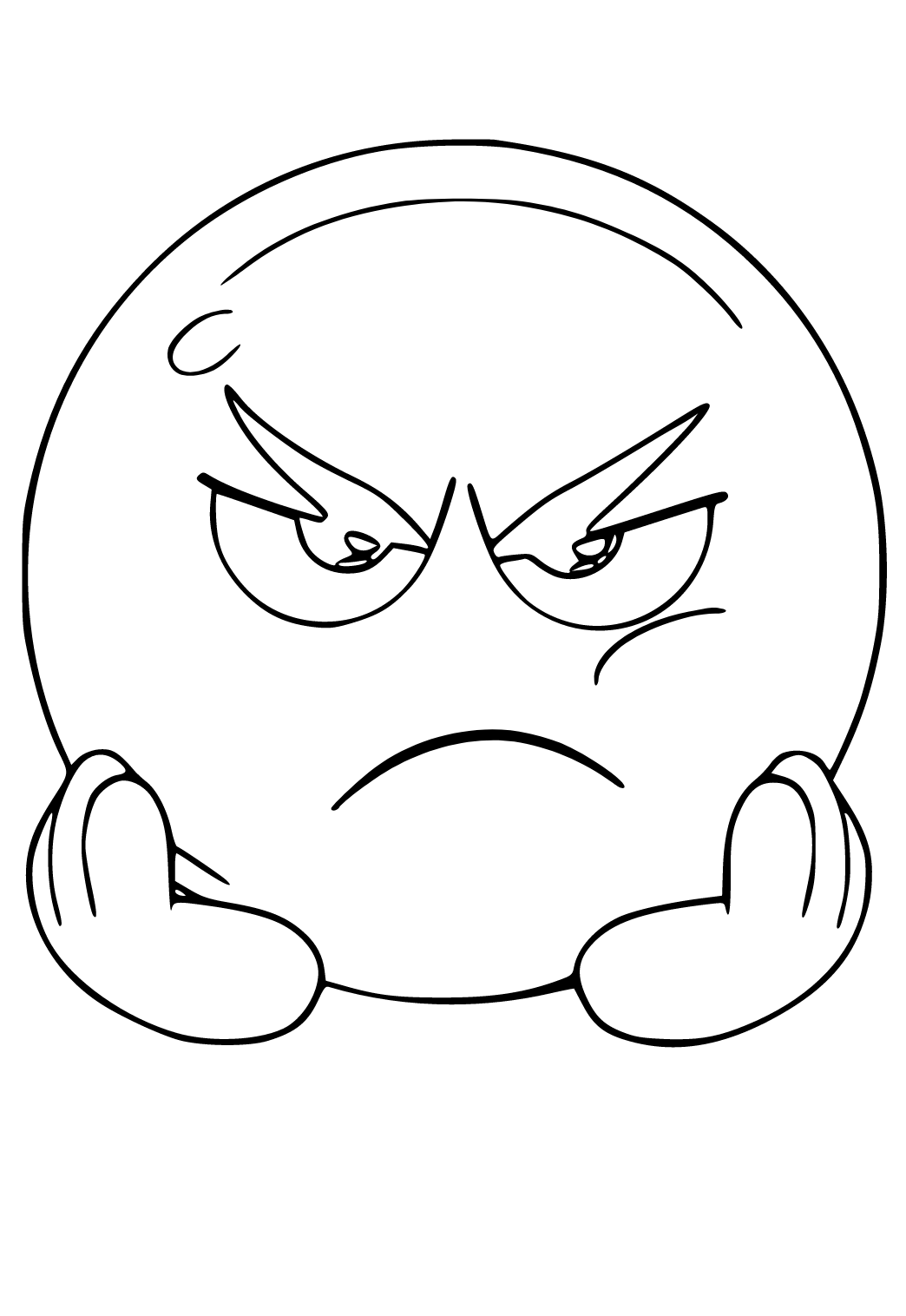 Free printable emoji resentment coloring page for adults and kids