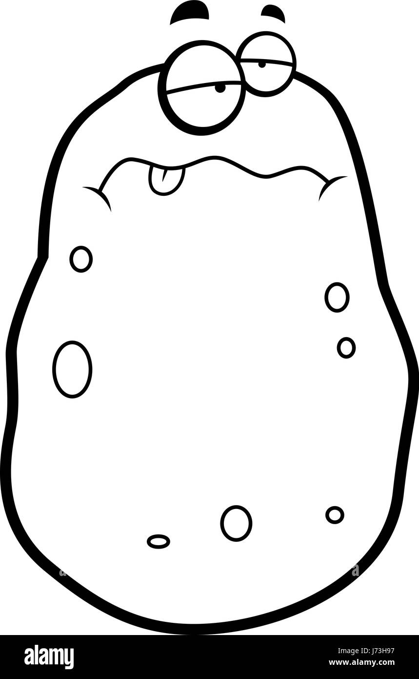 Potato vegetable cartoon illustration black and white stock photos images