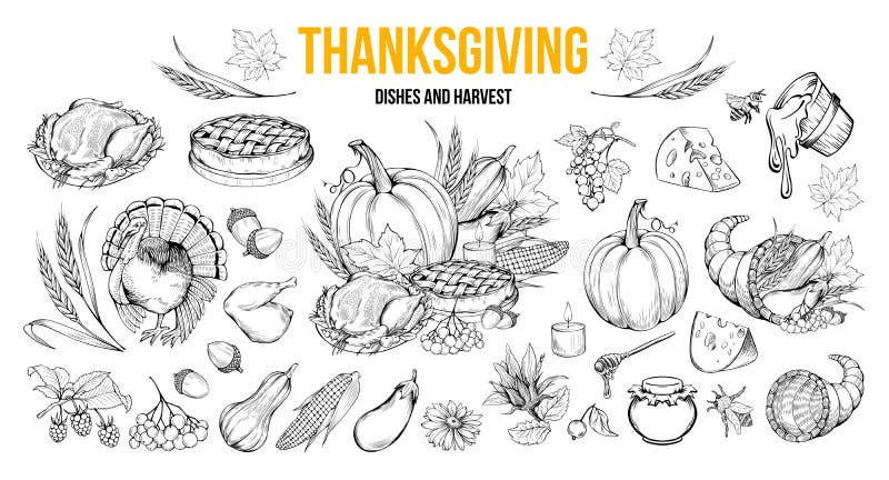 Thanksgiving dishes stock illustrations â thanksgiving dishes stock illustrations vectors clipart