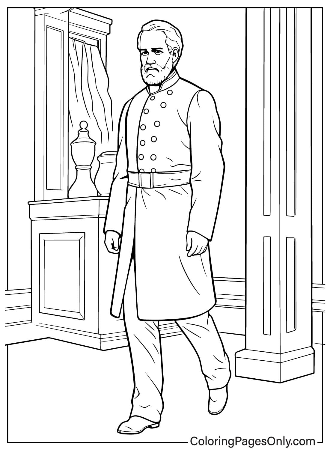 Robert e lee coloring sheet for kids