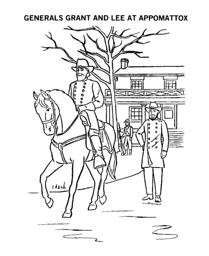 General lee surrenders coloring page veterans day coloring page coloring books coloring pages