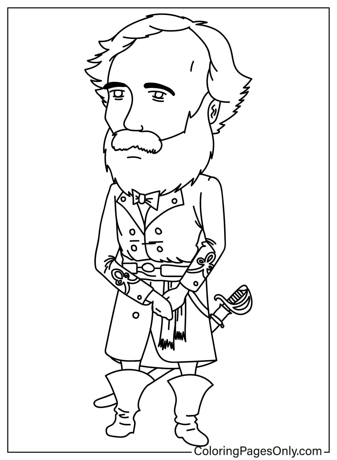 Robert e lee coloring page free