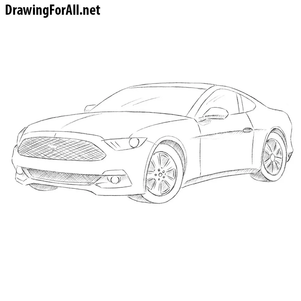 How to draw a ford mustang