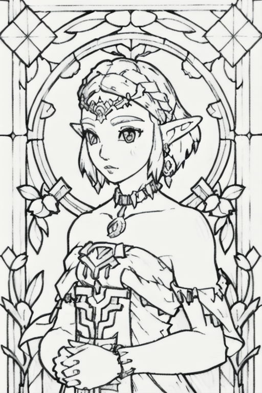 Made some zelda coloring pages for my niece you all are wele to them rstablediffusion