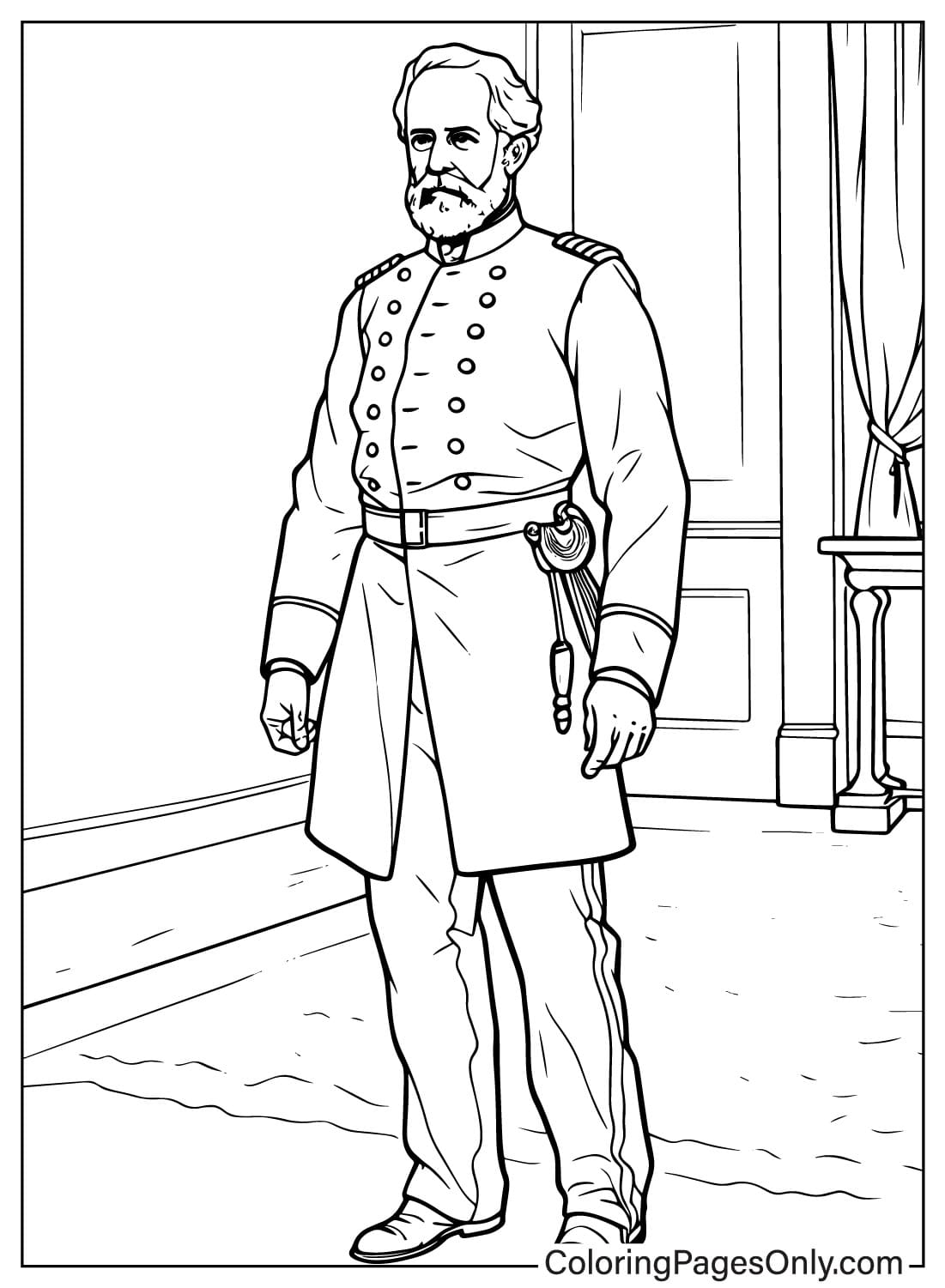 Robert e lee printable coloring page