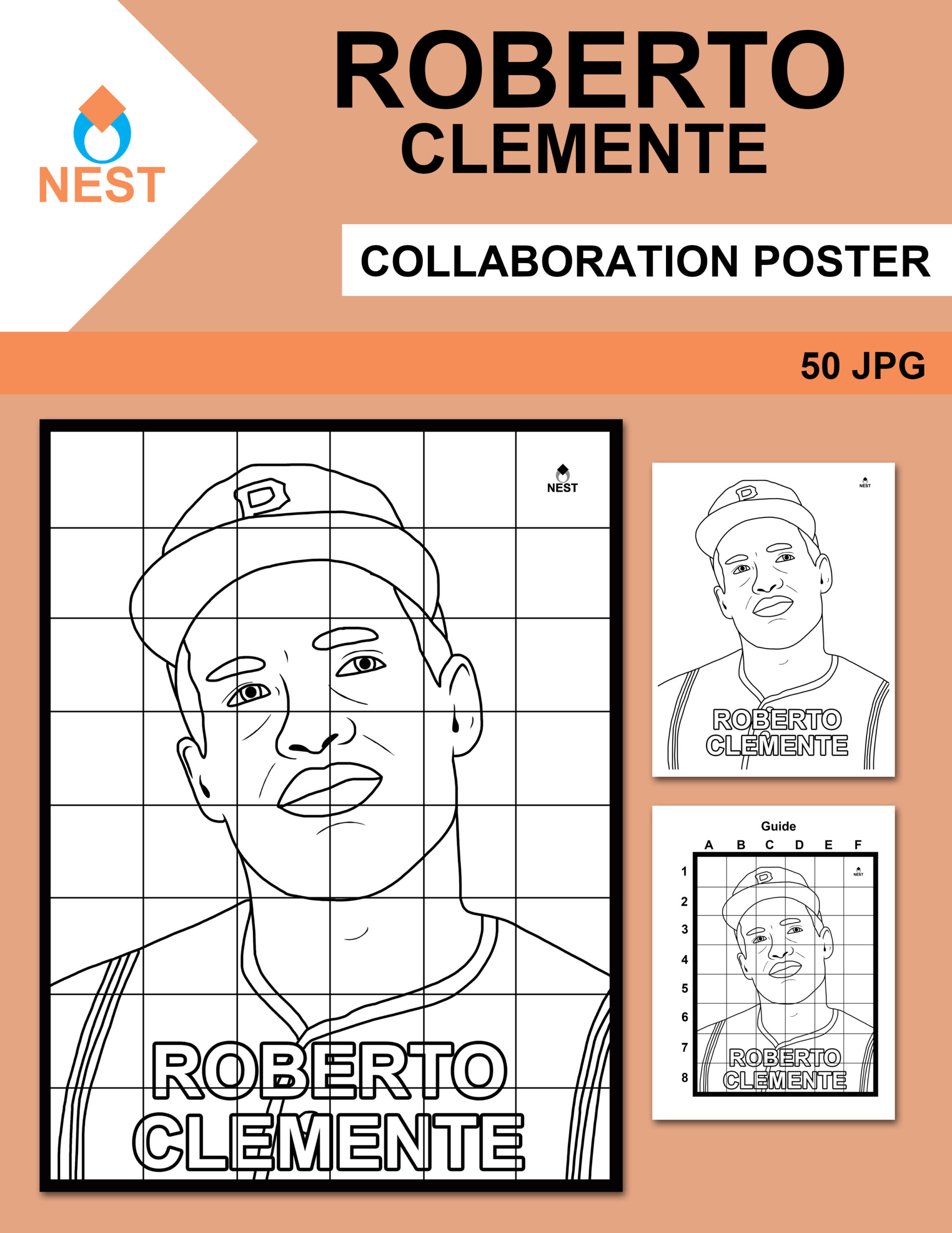 Roberto clemente collaboration poster made by teachers