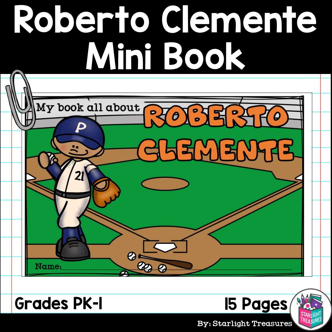 Roberto clemente mini book for early readers hispanic heritage month â starlight treasures llc