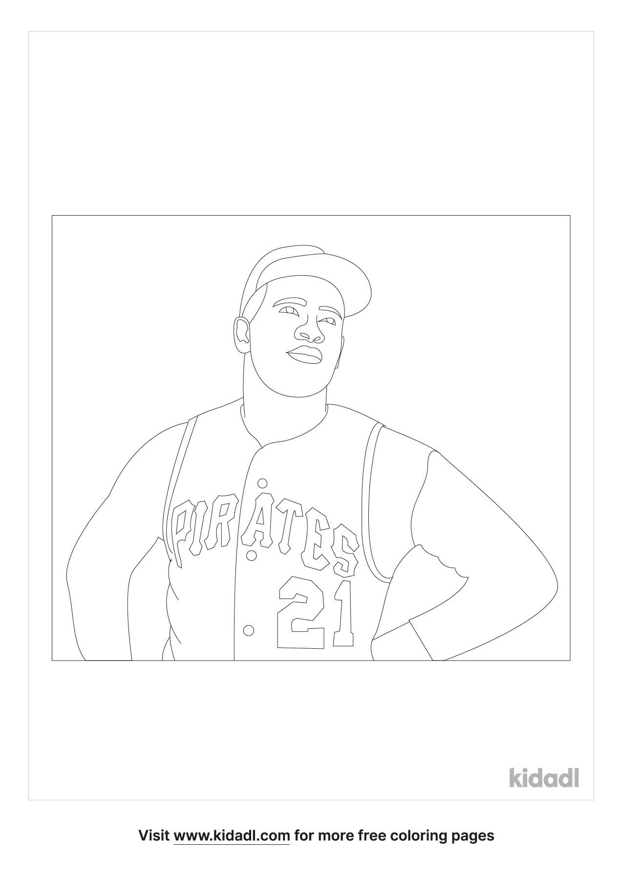 Free roberto clemente coloring page coloring page printables