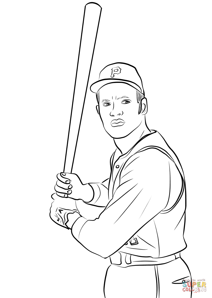 Roberto clemente coloring page free printable coloring pages