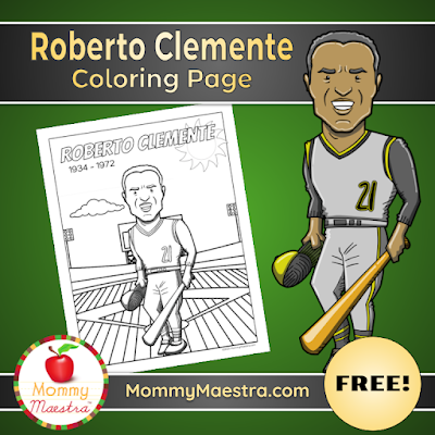 Mommy maestra roberto clemente lesson plans activities coloring sheets and more