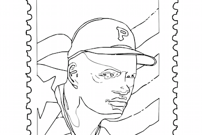 Roberto clemente united states postage stamp coloring page