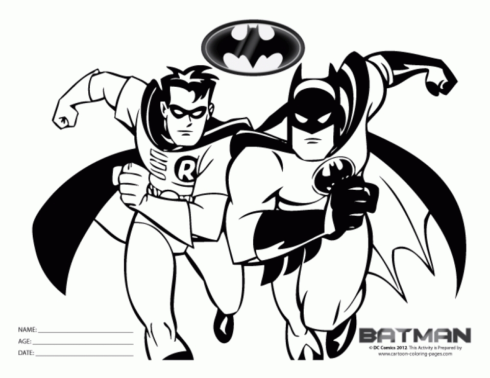 Get this printable batman coloring pages online