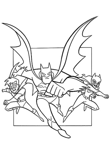 Batman catwoman and robin coloring page free printable coloring pages