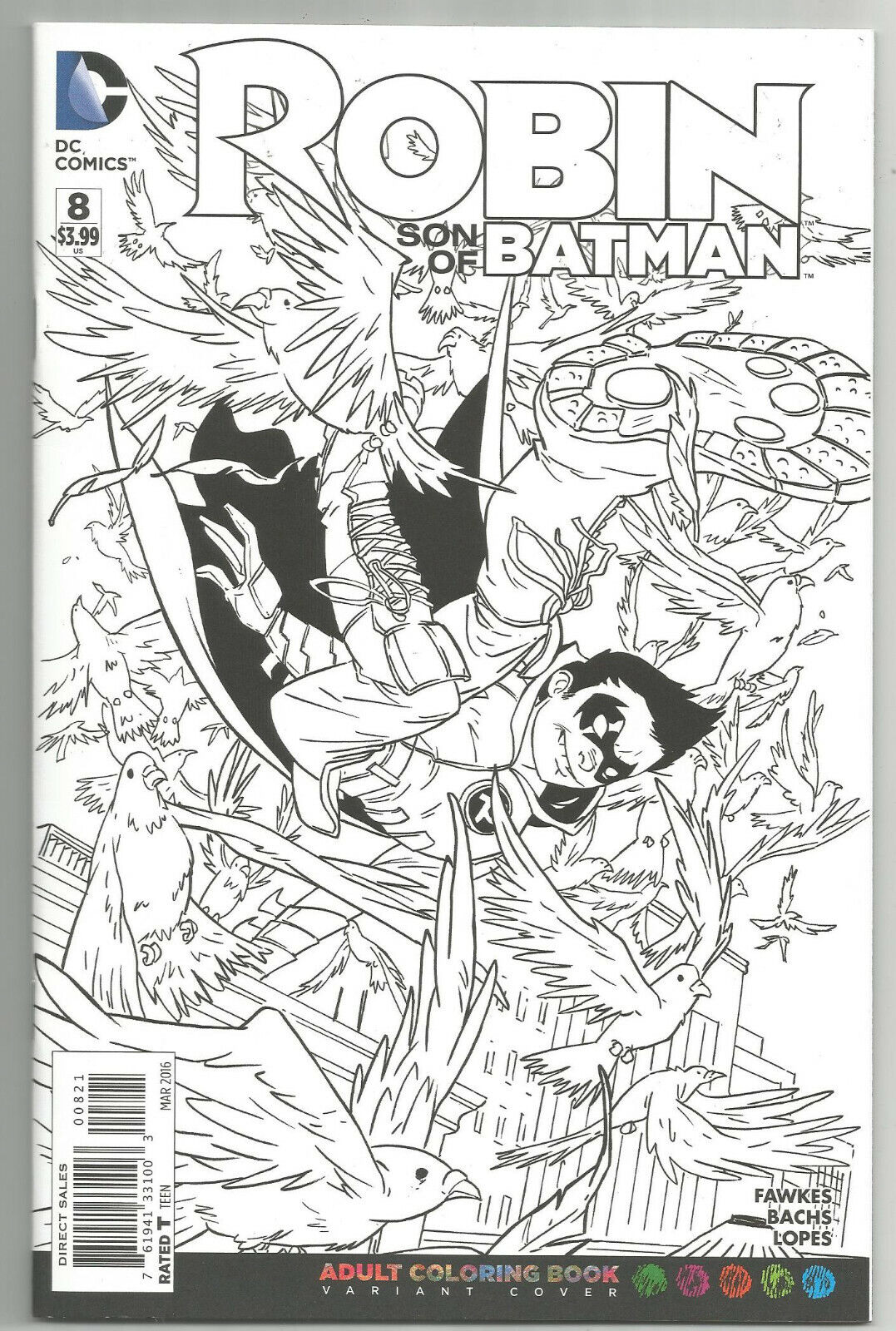 Robin son of batman adult coloring book variant dc ics near mint