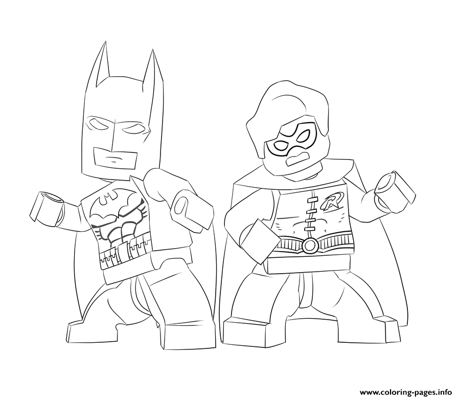 Batman and robin lego coloring page printable