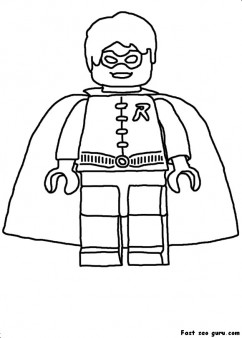 Printable lego batman robin coloring in sheet