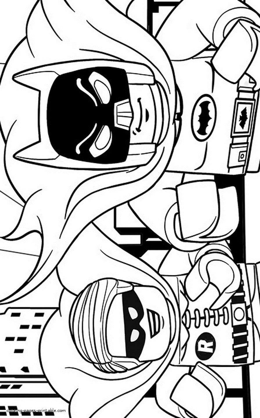 Batman and robin coloring page from lego film coloring