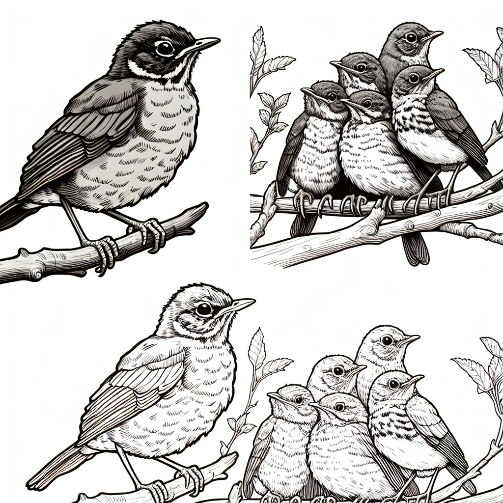 American robin coloring pages