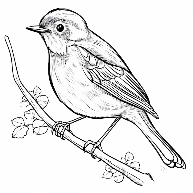 Premium ai image realistic robin coloring pages for childrens coloring book