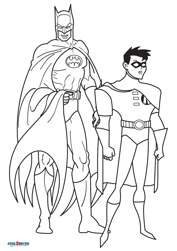 Free printable batman and robin coloring pages for kids