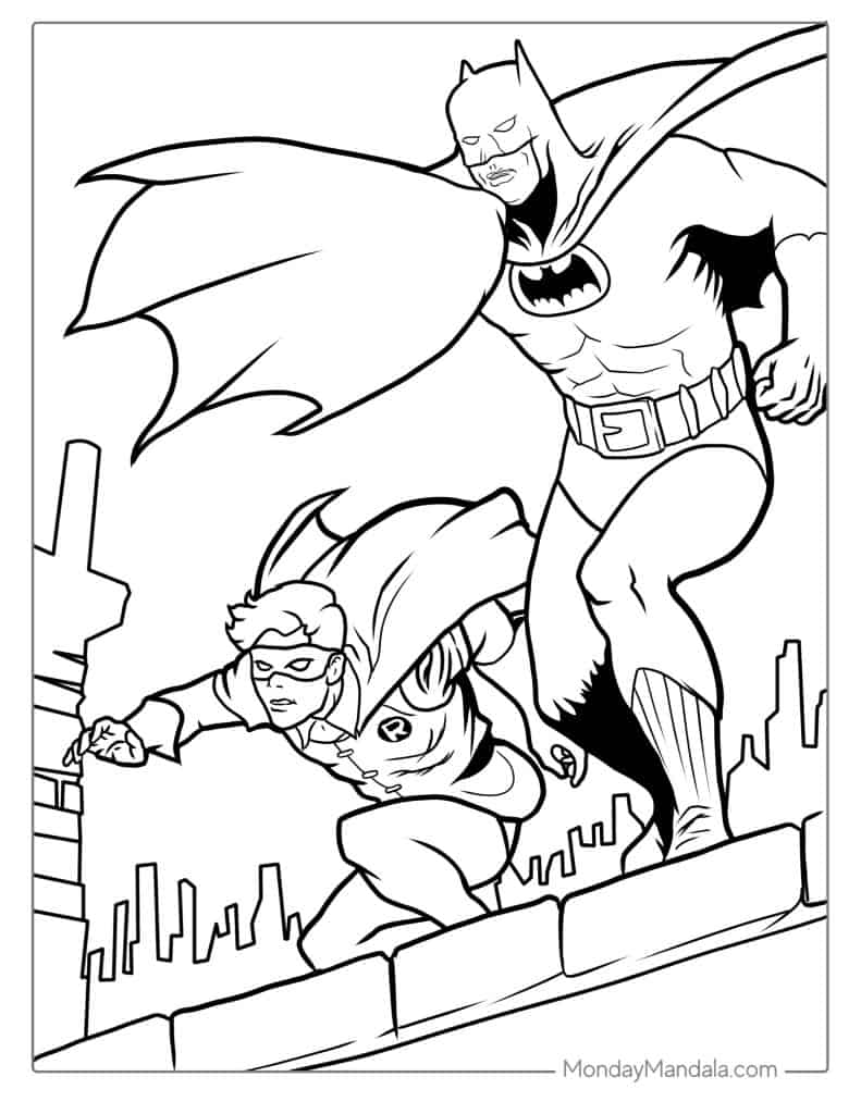 Batman coloring pages free pdf printables