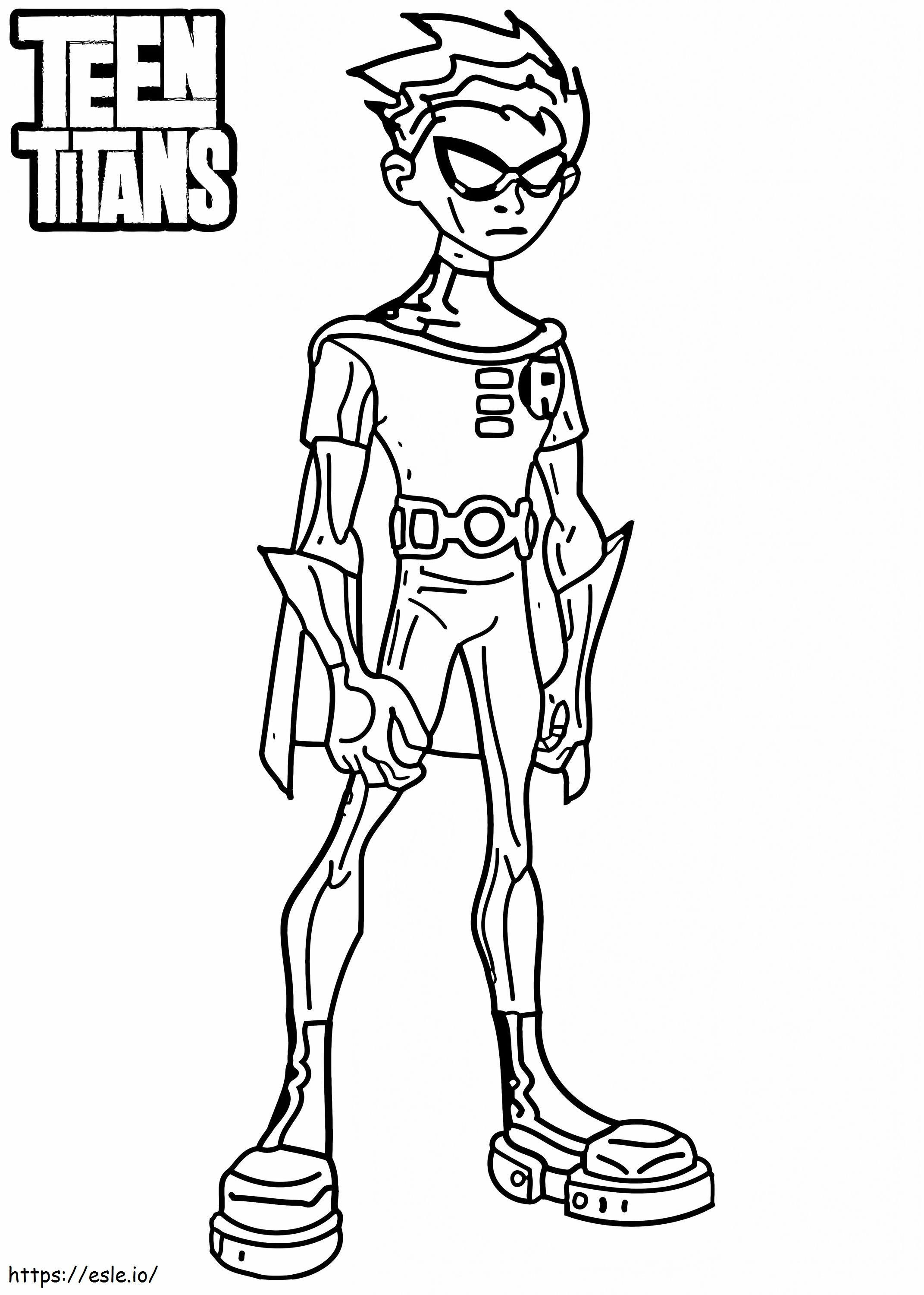 Robin for kids with teen titans robin free printable coloring page