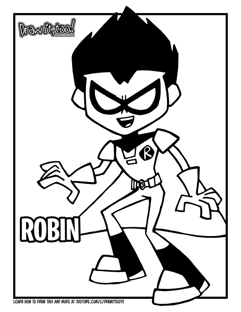 How to draw robin teen titans go drawing tutorial