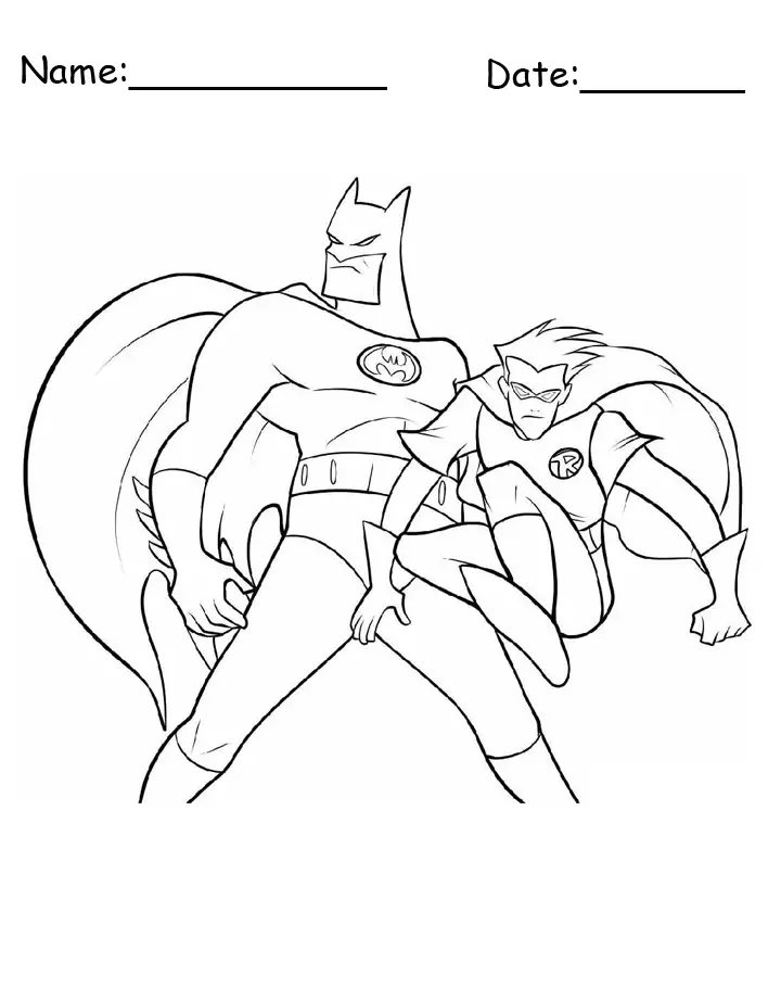 Batman and robin printable coloring pages